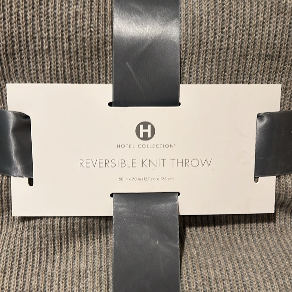 Hotel Collection Reversible Knit Throw - Picture 2 of 6